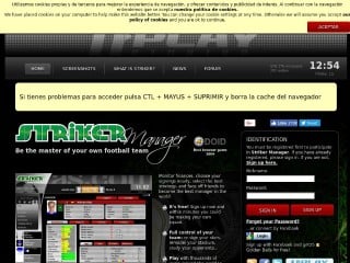 Screenshot sito: Striker Manager