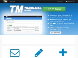 Screenshot sito: Trash-mail.com